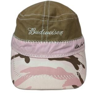 Paramount Outdoors Budweiser Army Cap Brown Pink Camo One Size Strapback Hat